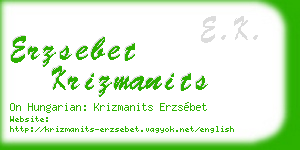 erzsebet krizmanits business card
