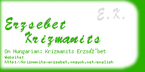 erzsebet krizmanits business card